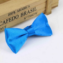 Boys Peacock Blue Satin Bow Tie with Adjustable Strap